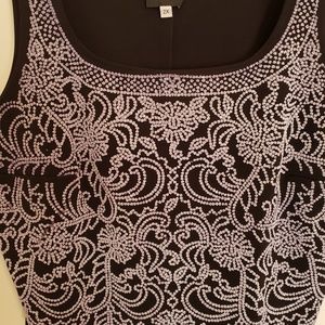 Beaded ONYX Nite formal tank top